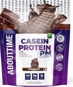 About Time Casein Protein Chocolate 2lb – 19g Protein- Nighttime Recovery Formula