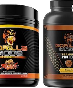 Gorilla Mind Pre Workout (Orange Rush) + Premium Whey Protein (Chocolate) – Comprehensive Stack for Fueling Maximum Results