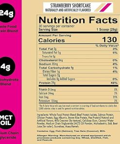 REDCON1 MRE Lite Whole Food Protein Powder- Strawberry Shortcake – Low Carb & Whey Free Meal Replacement with Animal Protein Blends – Easy to Digest Supplement Made with MCT Oils (30 Servings) 2