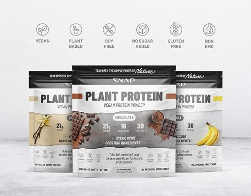Snap Supplements Organic Plant Based Vegan Protein Powder Nitric Oxide Boosting Protein Powder- Vanilla Bean - Image 2