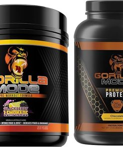Gorilla Mind Pre Workout (BlackBerry Lemonade) + Premium Whey Protein (Chocolate) – Comprehensive Stack for Fueling Maximum Results