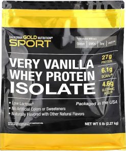 California Gold Nutrition Very Vanilla Whey Protein Isolate- 5 lb (2.27 kg)