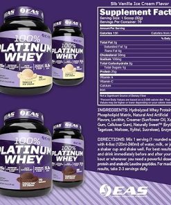 100% Platinum | 3 Ultra-Platinum Whey Proteins | Increase Size & Strength | 25g Protein- 5.5g BCAAs | 2 Pound (Vanilla Ice Cream) 2