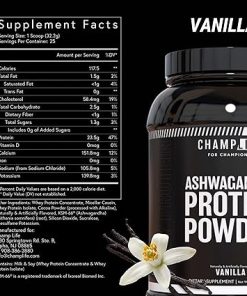 Ashwagandha Protein Powder – 24g Vanilla Protein Powder – Whey Protein Powder with Ashwagandha Powder – No Added Sugar & Gluten Free – 25 Servings 2