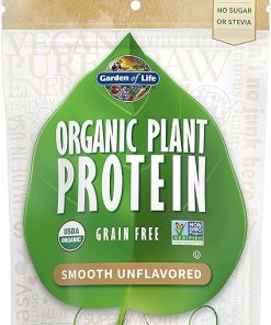 Garden of Life Organic Plant Based Protein Powder – Smooth Unflavored – Vegan- Grain Free & Gluten Free Shake for Women and Men – 10 Servings