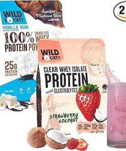 WILD SOCIETY Clear Isolate + Whey Concentrate Super Combo – Strawberry Coconut Clear Whey + Vanilla Bean Whey Concentrate