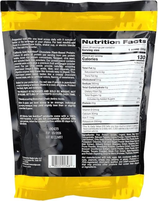 California Gold Nutrition Sport- Plant-Based Protein - Image 2