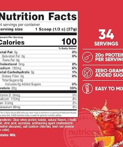 Nutricost Clear Whey Protein Isolate 2 LBS (Fruit Punch Flavored) – 20G Protein Per Serving- GMO-Free 2