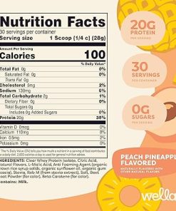 Clear Whey Protein Isolate (Peach Pineapple Flavored) – 30 Servings- 20 Grams Whey Protein Isolate Per Serving 2