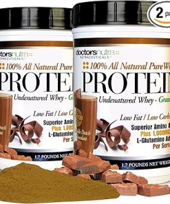 (Pack of 2) Pure 100 Percent – Undenatured Grass Fed Whey Protein- Double Dutch Chocolate Flavor