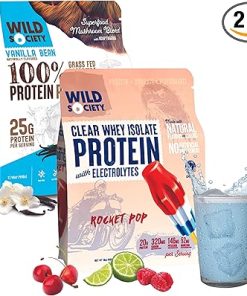 WILD SOCIETY Clear Isolate + Whey Concentrate Super Combo – Rocket Pop Clear Whey + Vanilla Bean Whey Concentrate