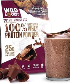 WILD SOCIETY – Top Flavor Mulitpack – 100% Grass Fed Whey Protein Powder + Superfood Mushrooms & Adaptogens – 25g Protein- Clean Protein Powder 2