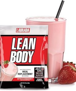 Lean Body All-In-One Strawberry Meal Replacement Shake. 40g Protein Whey Blend- 8g Healthy Fats & Fiber 2