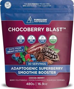 ChocoBerry Blast Superfood Powder – Adaptogenic SuperBerry Smoothie Booster with Beet Juice- Mushrooms
