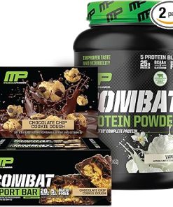 Muscle Pharm Combat Protein 2lb Vanilla and Combat Chocolate Chip Cookie Dough Sport Bars