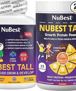 Bundle of NuBest Tall Protein Powder Chocolate & NuBest Tall Kids 90 Chewable Tablets – Support Height Growth & Development
