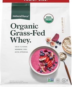 Natural Force Grass Fed Organic Whey Protein Powder 5 Pound A2 Protein Organic Clean Collagen Peptides Powder Unflavored- 10.7oz 2