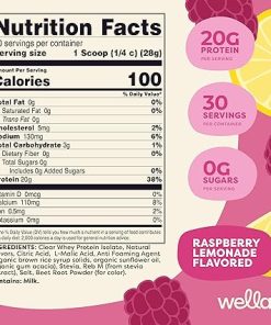 Clear Whey Protein Isolate (Raspberry Lemonade Flavored) – 30 Servings- 20 Grams Whey Protein Isolate Per Serving 2