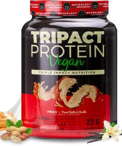 Nutrology TRIPACT Vegan Protein Powder – Vegan Meal Replacement Shakes with Organic Pea- Rice