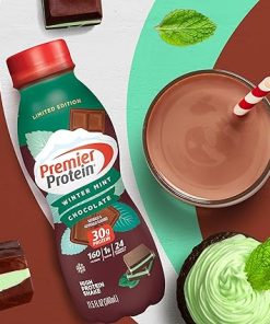 Premier Protein Shake Limited Edition 30g 1g Sugar 24 Vitamins Minerals Nutrients- Winter Mint Chocolate 2