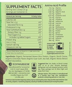 Brown Rice Protein Powder with Bcaa & Amino Acids Raw Rice Protein Shake Gluten Free Low Carb Dairy Free | Plant Based Classic Sprouted Brown Rice Protein Powder Chocolate 375g by Sunwarrior 2