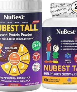 NuBest Bundle of Chocolate Protein Powder Tall Kids for Kids & Teens with Probiotic- Omega 3-6-9