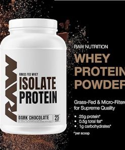 RAW Whey Isolate Protein Powder- Dark Chocolate – 100% Grass-Fed Sports Nutrition Whey Protein Powder for Muscle Growth & Recovery – Low-Fat 2