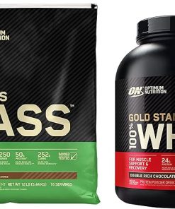 Optimum Nutrition Serious Mass Weight Gainer Protein Powder & Gold Standard 100% Whey Protein Powder- Double Rich Chocolate