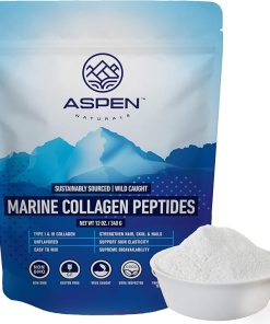 Aspen Naturals Marine Collagen Peptides Powder 12 Oz – Type I & III | Sustainably Sourced- Wild Caught | for Hair