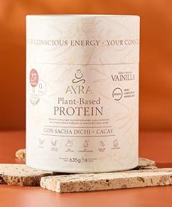 AYRA Plant Based Natural Vanilla Flavor Protein with Sacha Ichin + Cacay | 27g Protein| 0g Sugar| 0g sweeteners| 0% Fat| Gluten Free| Dairy Free| Non-GMO| Soy Free| Vitamin B12| 1.4 LBS ((22.4oz)) 2