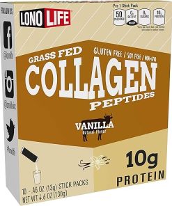 LonoLife – Vanilla Flavored Collagen Peptides with 10g Protein- Paleo and Keto Friendly