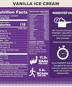 FINAFLEX Isolate- Vanilla Ice Cream – 2 lb – 25 Grams of Iso Protein Per Serving – Milkshake-Like Taste – Zero Sugar 2