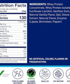 LeanFit WHEY Protein Natural Vanilla – 100% Whey Protein Powder- 24g Protein Per Serving – Grass-Fed 2