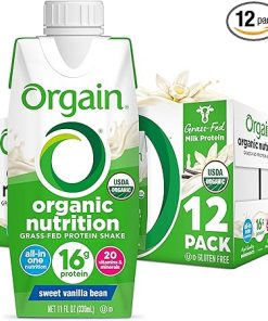 Orgain Organic Nutritional Protein Shake- Vanilla Bean – 16g Grass Fed Whey Protein