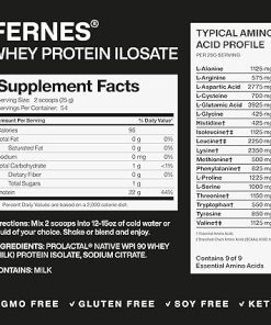 100% Whey Protein Isolate for Women & Men (3LB) 22g of Protein & 4.5g BCAAs Per Serving- Grass-Fed 2
