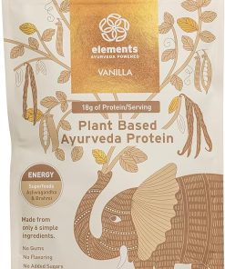 Elements Plant Based Vegan Vanilla Protein Powder – Meal Replacement Shake Made from Pure Organic Yellow Peas & Vanilla Bean Powder – Keto- Dairy Free
