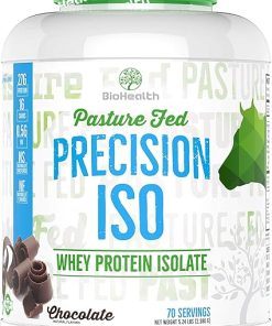 Precision ISO Chocolate (5lb) | 27g Premium Pasture Fed Whey Protein Isolate + Amino Acids | 70 Servings | Zero Sugar | GMO Free