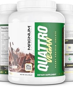 Magnum Nutraceuticals Quattro Vegan Protein Powder- Chocolate 2lb – Premium Plant-Based Protein Powder Isolate for Muscle Growth & Recovery 2