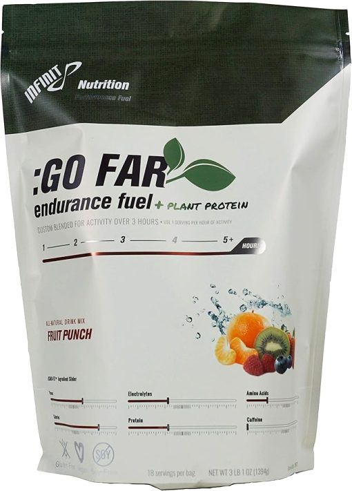 INFINIT Nutrition Go Far Endurance Fuel + Plant Protein - Isotonic Endurance Sport Hydration Drink Mix
