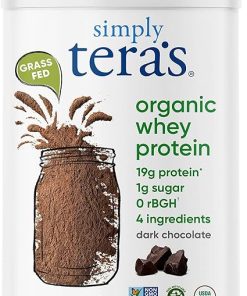 simply tera’s organic whey protein powder- dark chocolate flavor