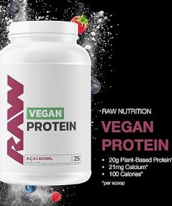 RAW Vegan Protein Powder- Acai Bowl – 20g of Plant-Based Protein Powder & Fortified with Vitamins for Muscle Growth & Recovery – Low-Fat 2