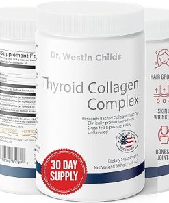 Dr. Westin Childs – Thyroid Collagen Complex- Patented Peptides Protein Powder – Hyaluronic Acid & Vitamin C for Thyroid