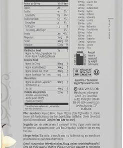 Sunwarrior Vegan Protein Powder Plant-Based USDA Organic Protein BCAAs Sugar- Gluten 2