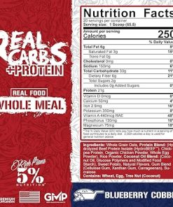 5% Nutrition Rich Piana Real Carbs + Protein | Clean Mass Gainer Protein Powder | Real Food Carbohydrate Fuel for Pre Workout/Post-Workout Recovery Meal | 2.89 lb- 20 Srvgs (Blueberry Cobbler) 2