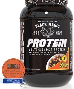 Worldwide Nutrition Bundle: Black Magic Multi-Source Casein Protein Powder-Whey- Egg Albumin Enzymes