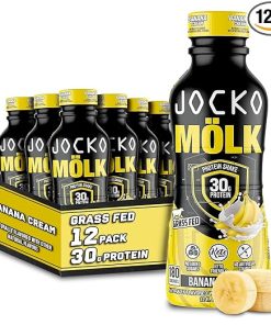 Jocko Mölk 30g Grass Fed Protein Shakes – No Added Sugar Protein Drinks KETO Friendly – Ready to Drink 12 FL Oz (Pack of 12) Banana Cream