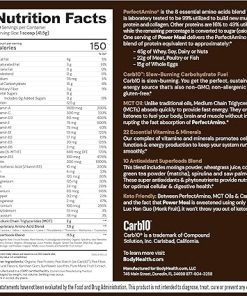 BodyHealth PerfectAmino Power Meal Shake New Dark Chocolate Flavor with MCT Oil Carb 10 and Perfect Amino Protein Base (20 Servings) 2