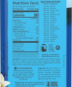 Sunwarrior WarriorBlend Vanilla Plant-Based Protein 30 Servings & Core Cleanser Prebiotic Fiber Detox Pineapple Vanilla Flavored 30 Servings 2