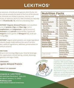 Lekithos Organic Almond Protein Powder – 3 lb – 15g Protein – Single Ingredient – Certified USDA Organic- Non-GMO Project Verified 2