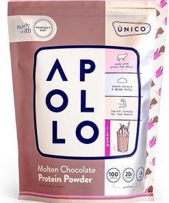 Unico Apollo Molten Chocolate Protein Powder – 20g 100% Grass-Fed Whey Protein- Egg Albumen and Casein | Non-Bloating | Low-Carb and Low-Fat | 16 Servings | Non-Chalky Texture | Best-Taste